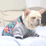 Floral Print Cold Season Dog Coat  Bulldog Jacket