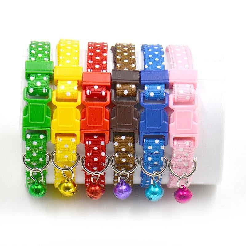 1Pc Adjustable Dot Printed Little Dog Collars