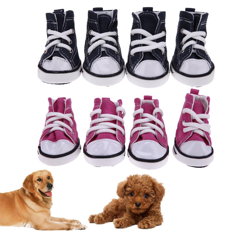 Anti-slip Waterproof 4pcs Denim Pet Dog Shoes