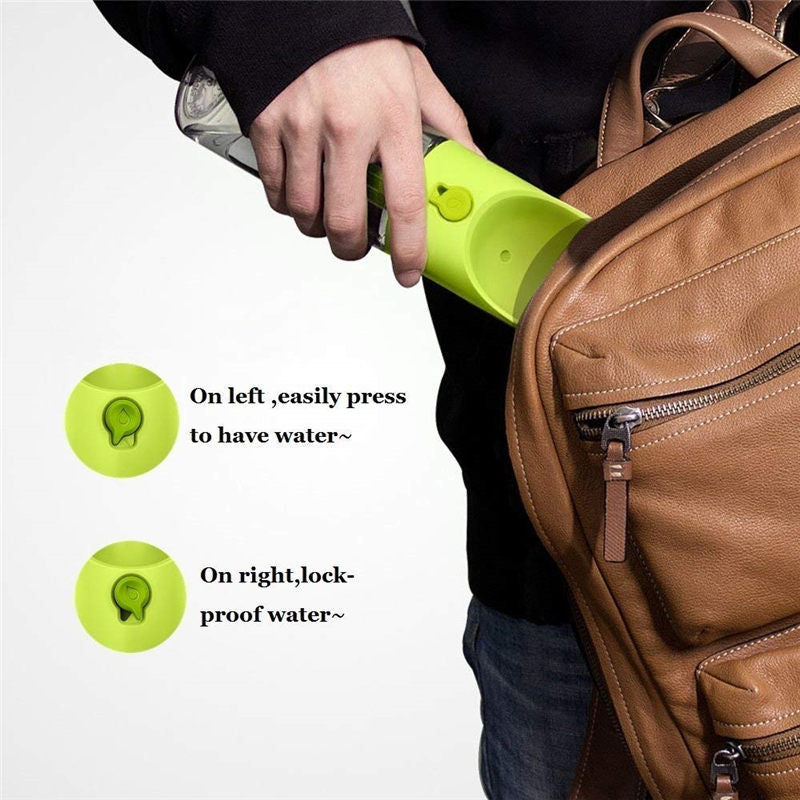 Dogs Walking Travel Feeder Water Bottle
