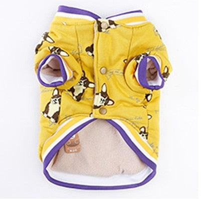 Floral Print Cold Season Dog Coat  Bulldog Jacket