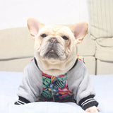 Floral Print Cold Season Dog Coat  Bulldog Jacket