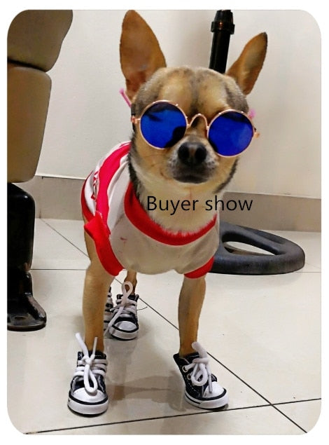 Anti-slip Waterproof 4pcs Denim Pet Dog Shoes