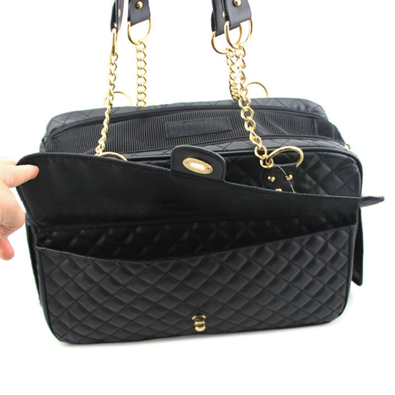 Leather Breathable Dog Handbag