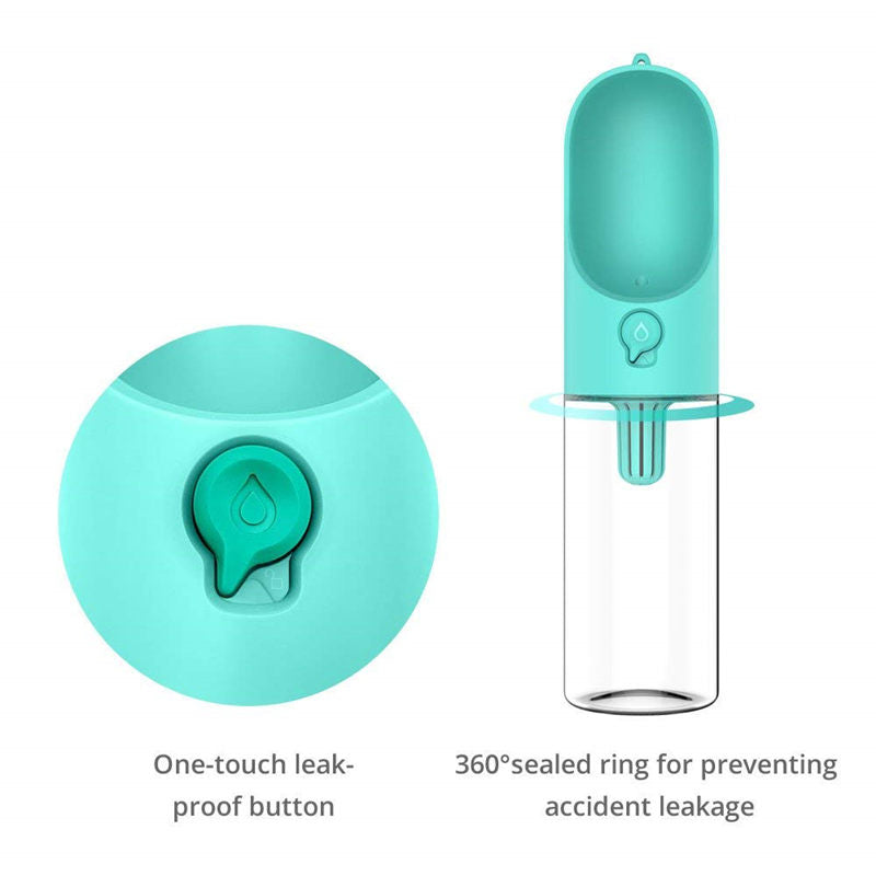 Dogs Walking Travel Feeder Water Bottle