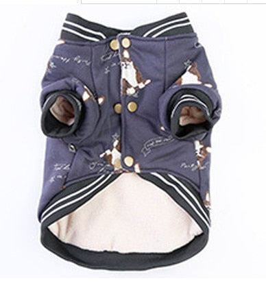 Floral Print Cold Season Dog Coat  Bulldog Jacket