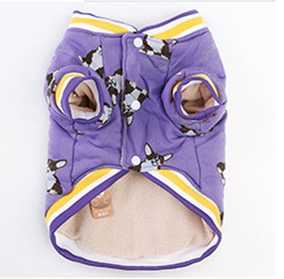 Floral Print Cold Season Dog Coat  Bulldog Jacket